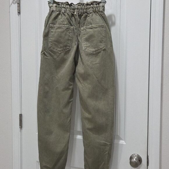 Zara High-Waisted 100% Cotton Paperbag Baggy Jeans, NWOT, Size 2 - Picture 5 of 8